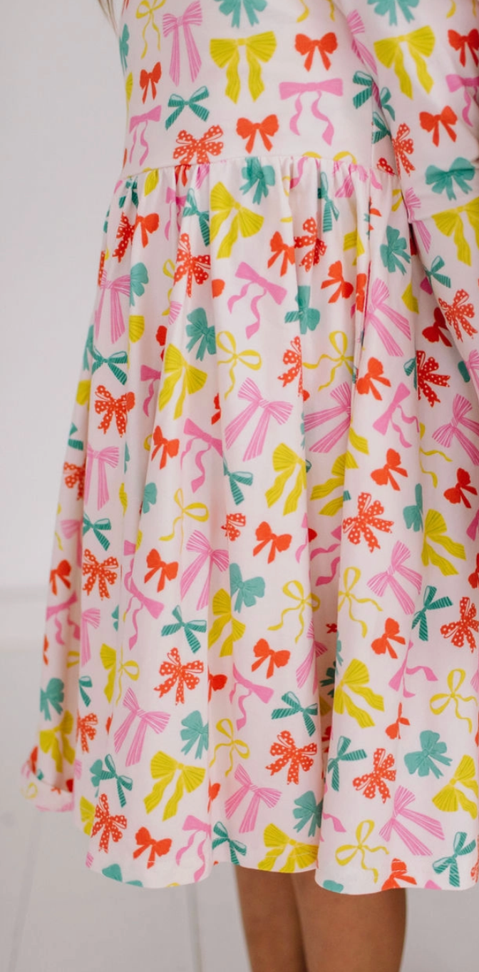 Gwendolyn Dress in Holiday Bows Christmas