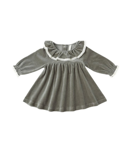 Velour Baby Dress || Forest