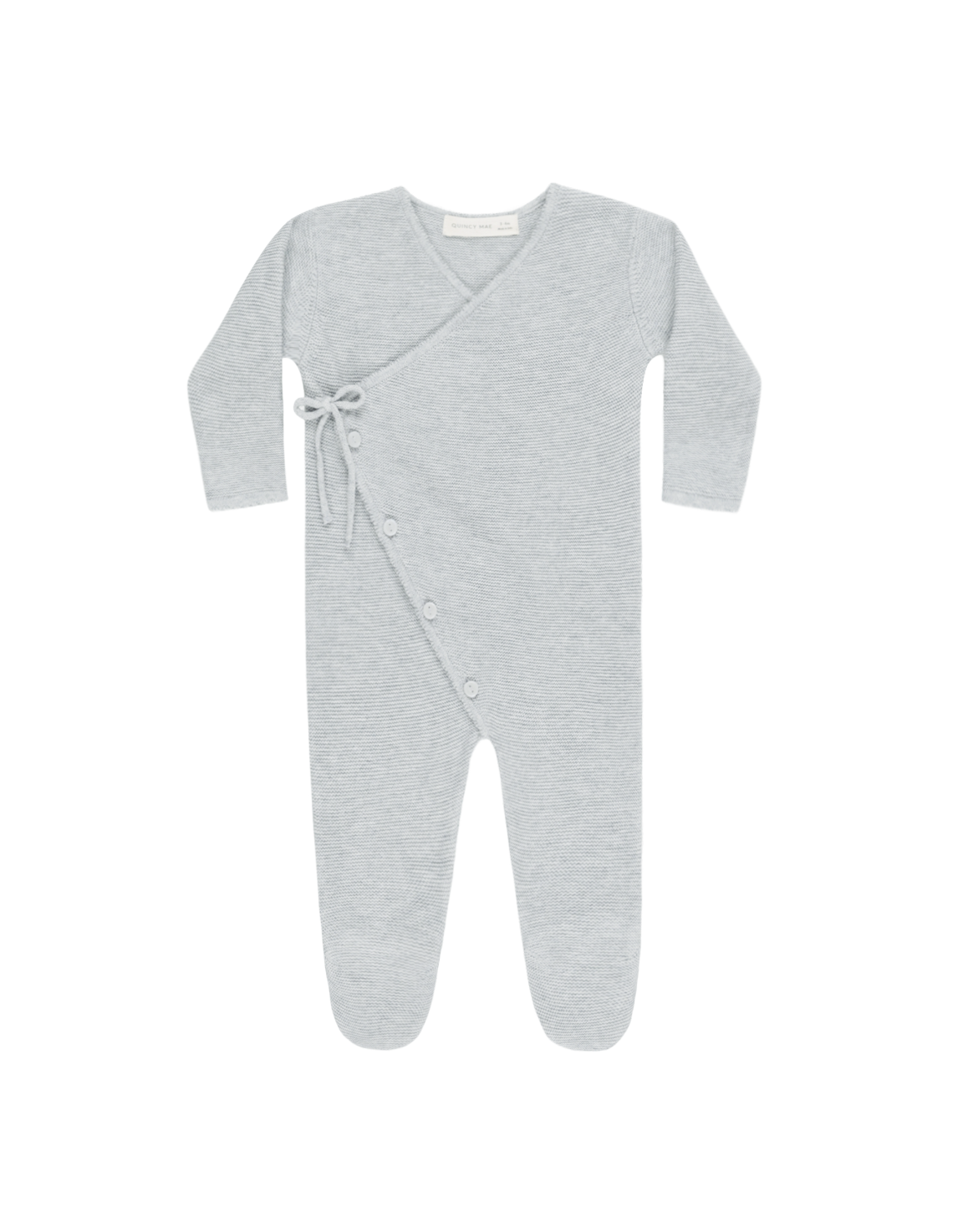 Wrap Knit Footie Heathered Blue