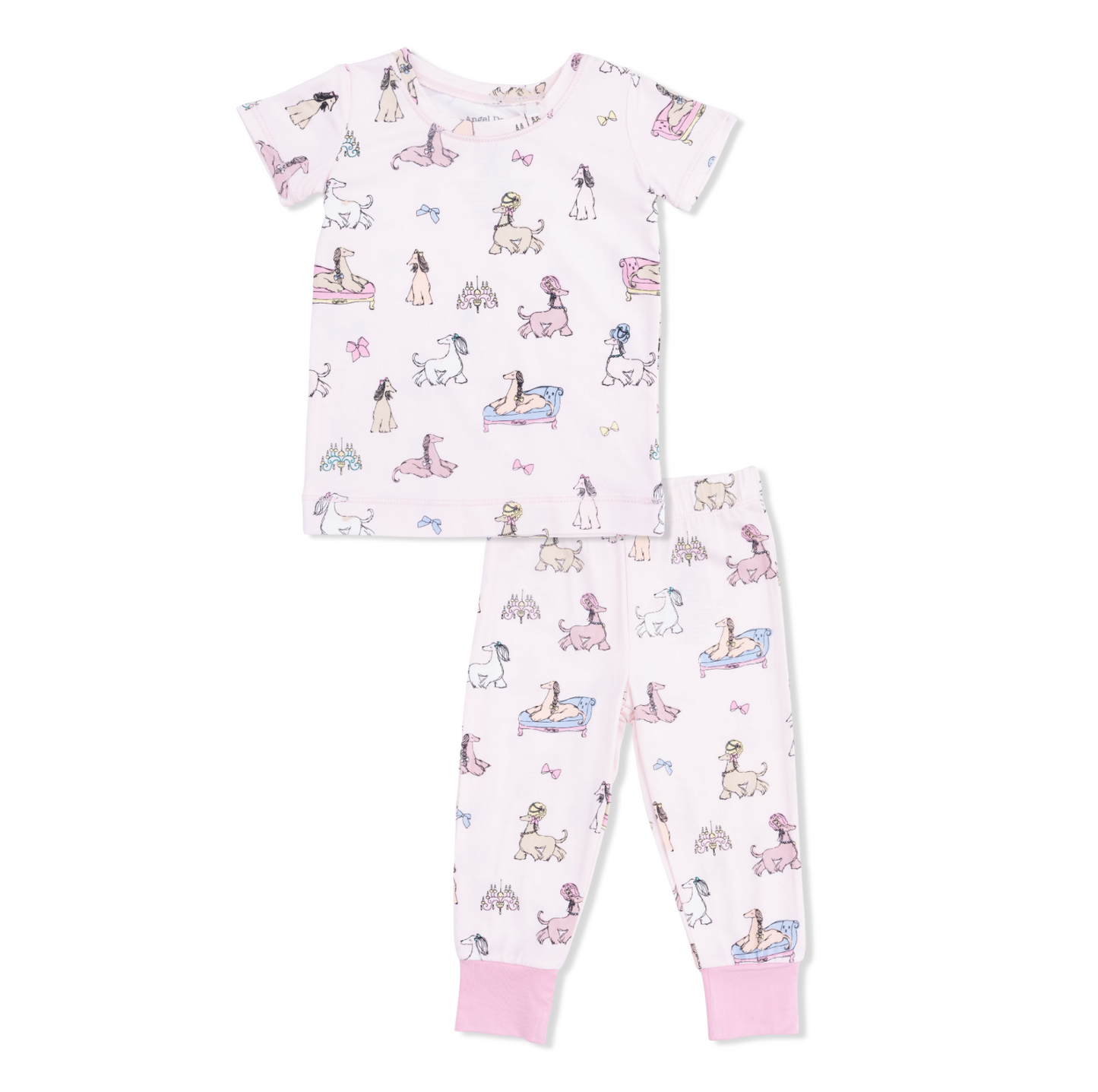 Fancy Hounds with Bows - Short Sleeve Loungewear Set
