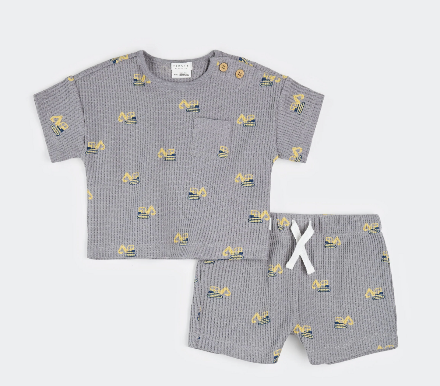 Diggers Print on Cement Short Set