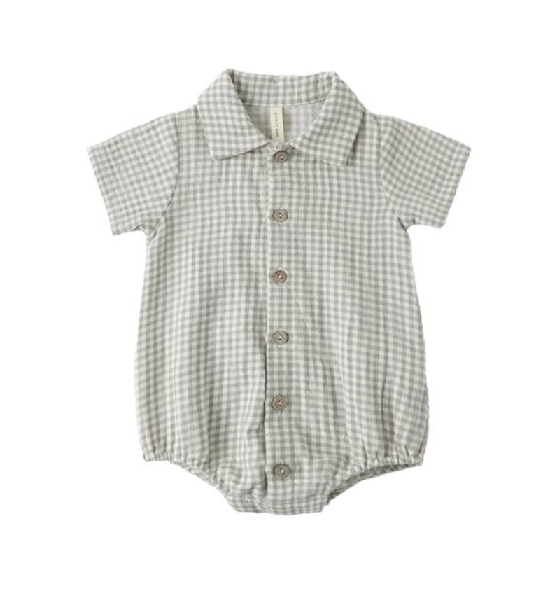 Matteo Romper || Sage Gingham