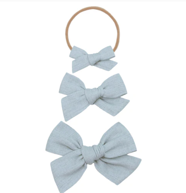 Dove Linen Bow Headband