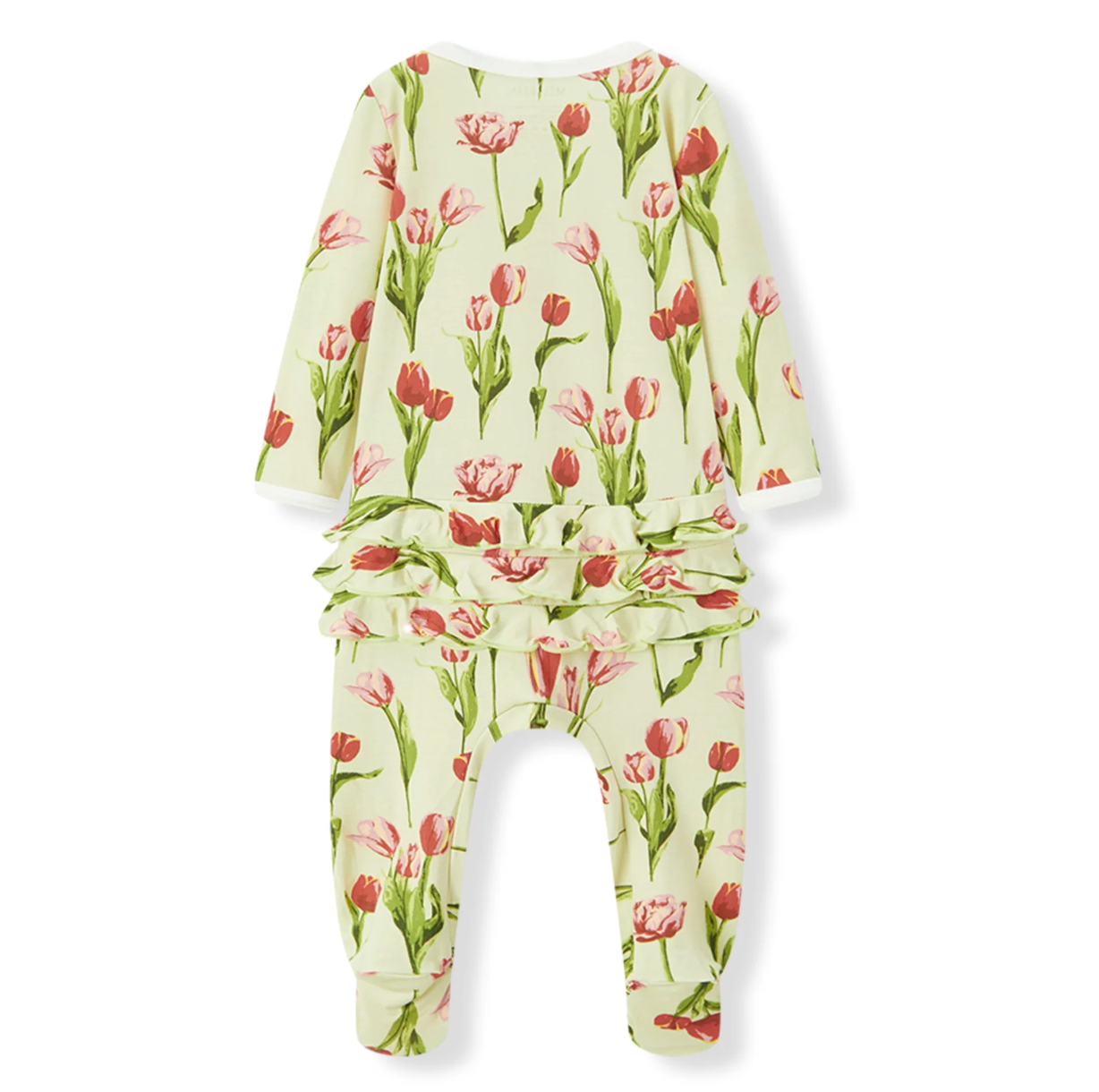 Luxe Stretch Ruffle Footed Romper Tulip