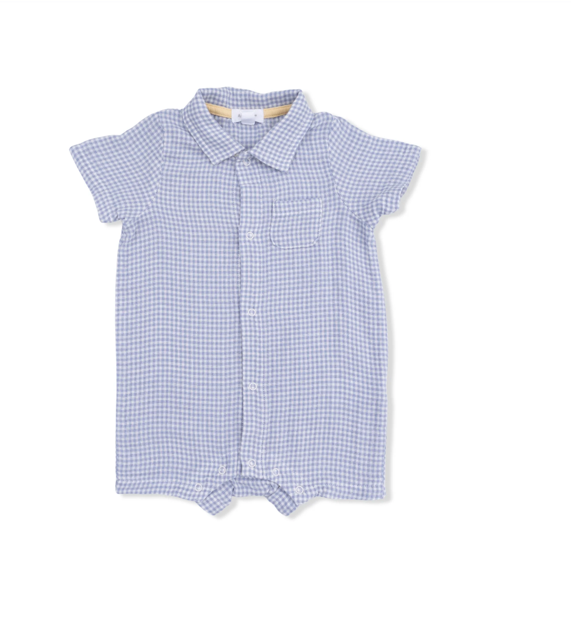 Micro Gingham Blue Blizzard - Polo Shortie