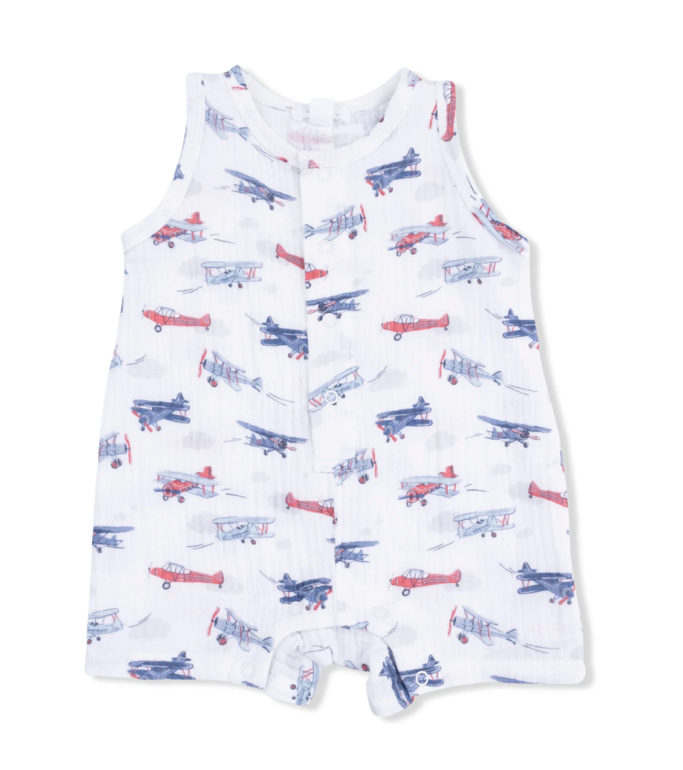 Vintage Planes - Sleeveless Shortie Romper
