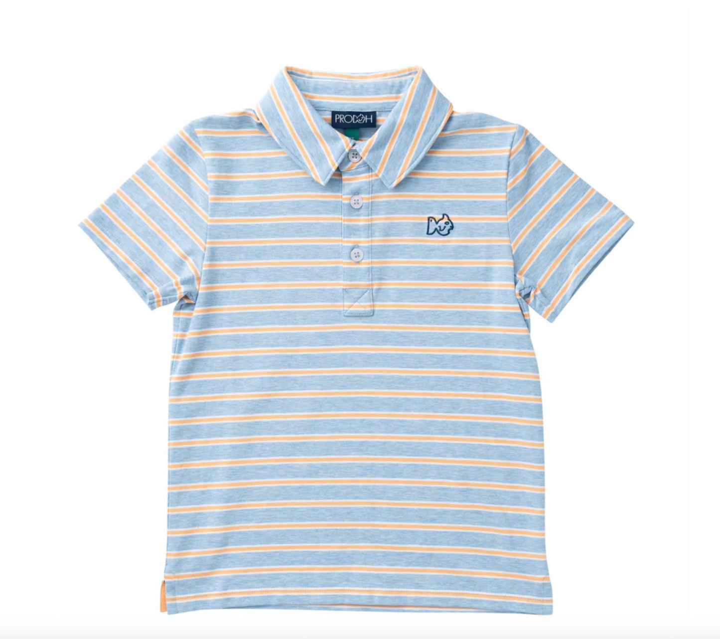 Short Sleeve Polo - Windsurfer Orange Chiffon Stripe