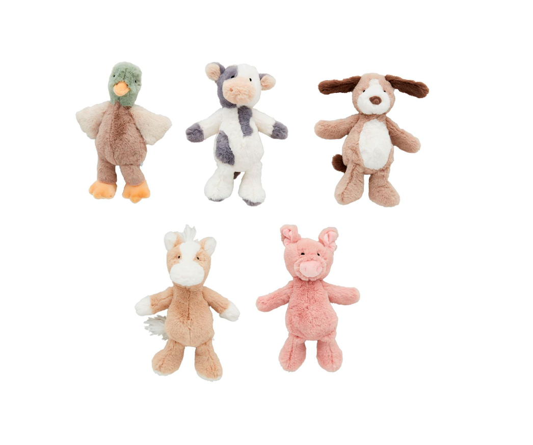 Farm Plush Rattle Pals