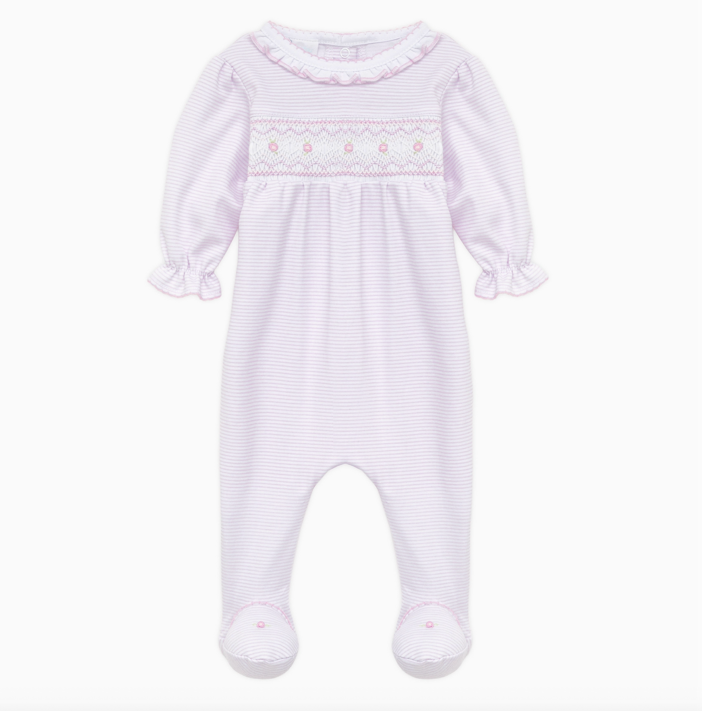 Julia Smocked Footie - Pink