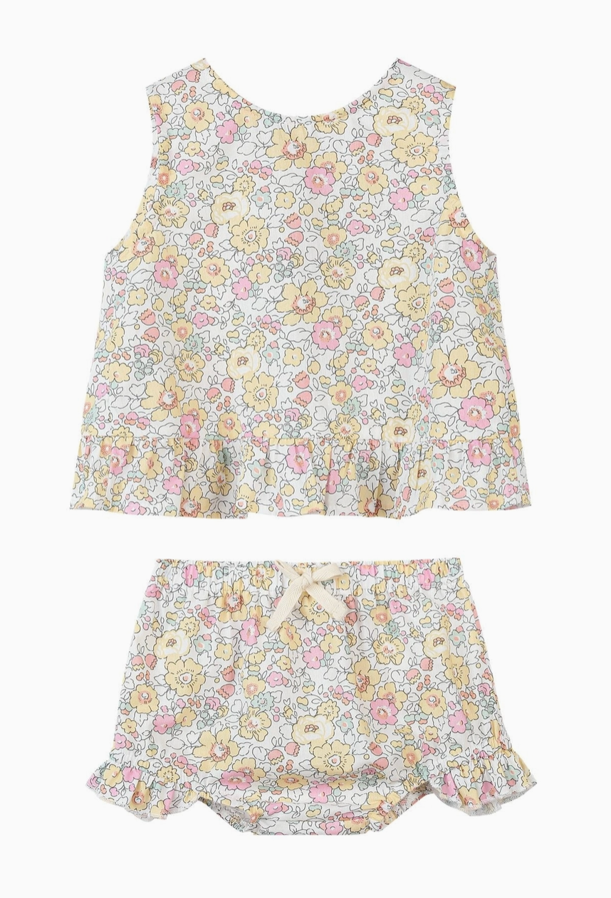 Aria Set in Yellow Retro Floral