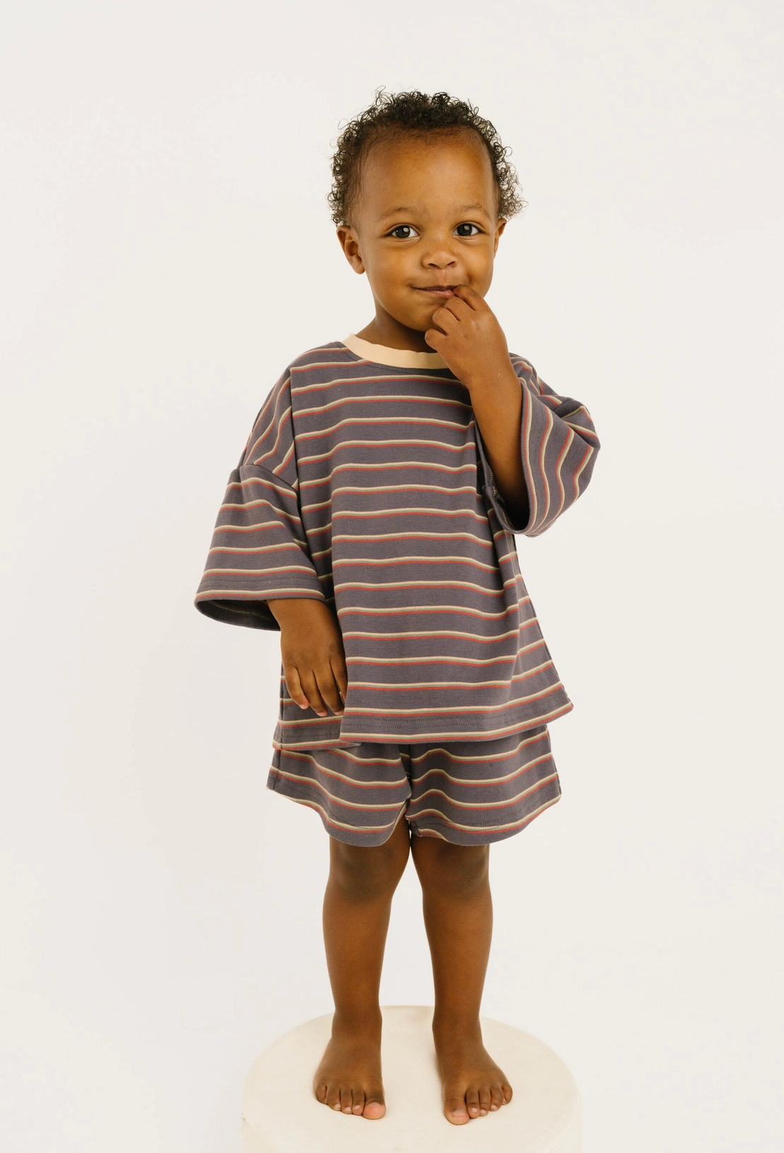 Graphite Stripe Slouchy Set