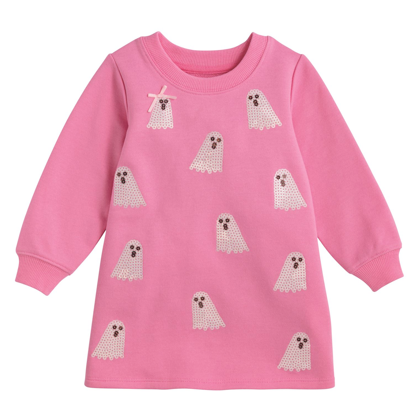 Sequin Ghost Sweatshirt Dress