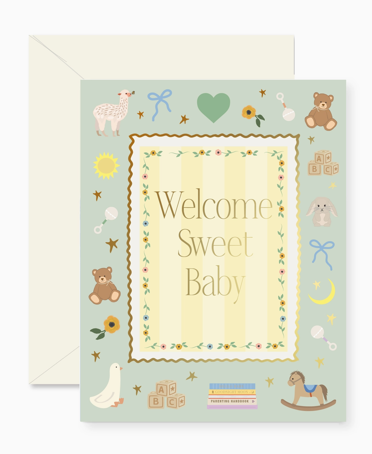 Mint Welcome Sweet Baby card