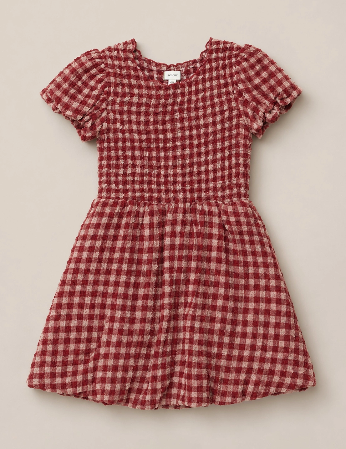 Tori Dress in Cranberry Popcorn Plaid