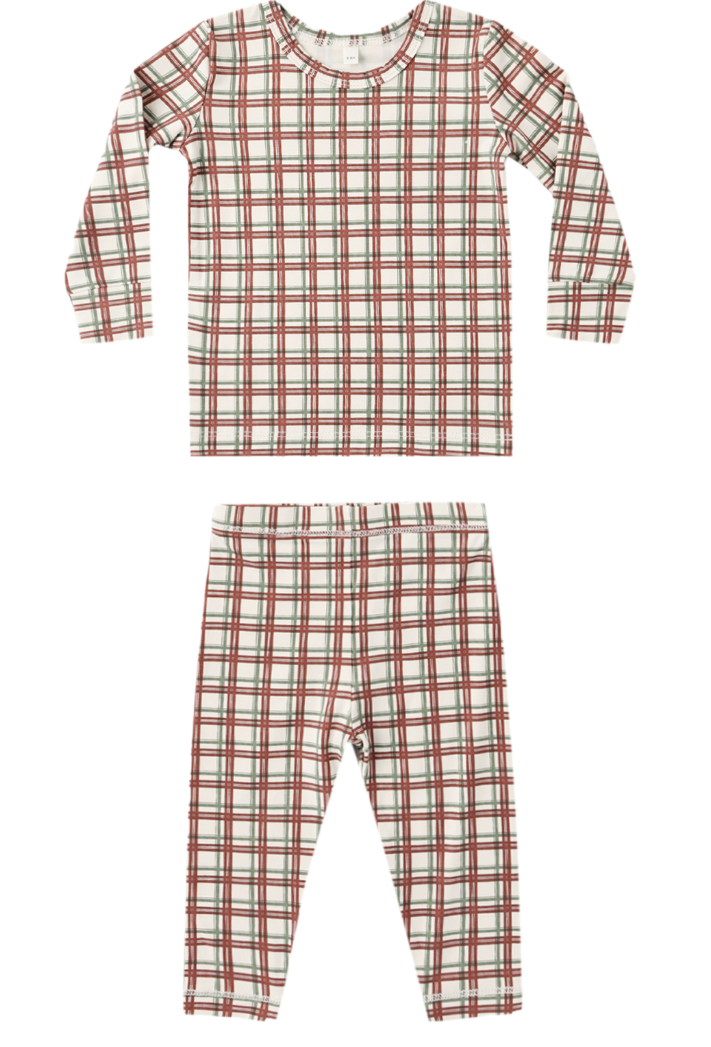 BAMBOO PAJAMA SET REDWOOD CHECK