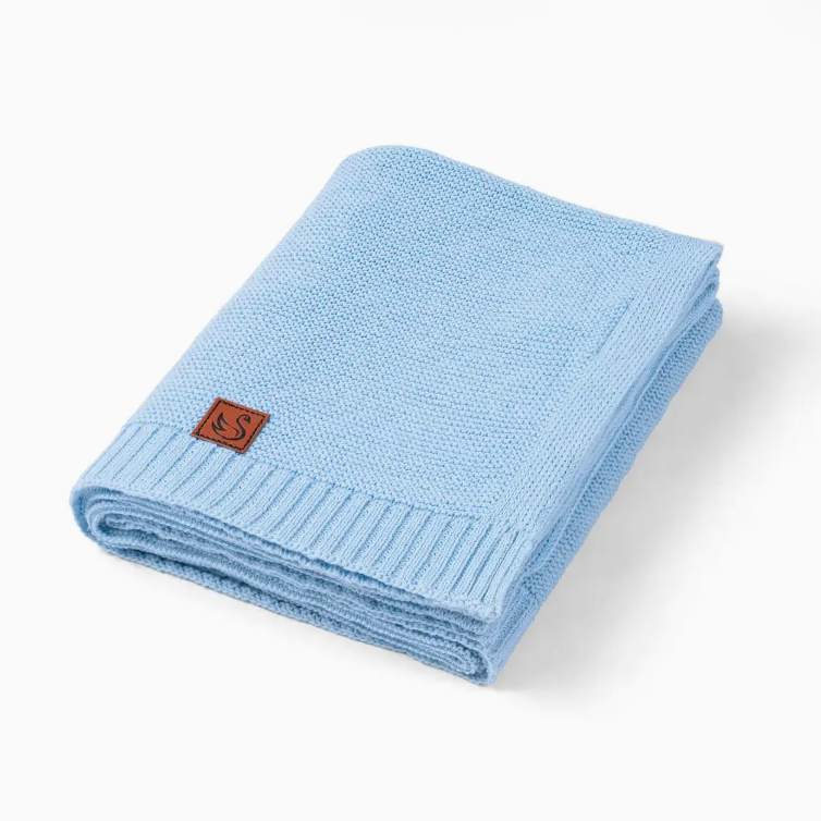 Baby Blue Knit Baby Blanket