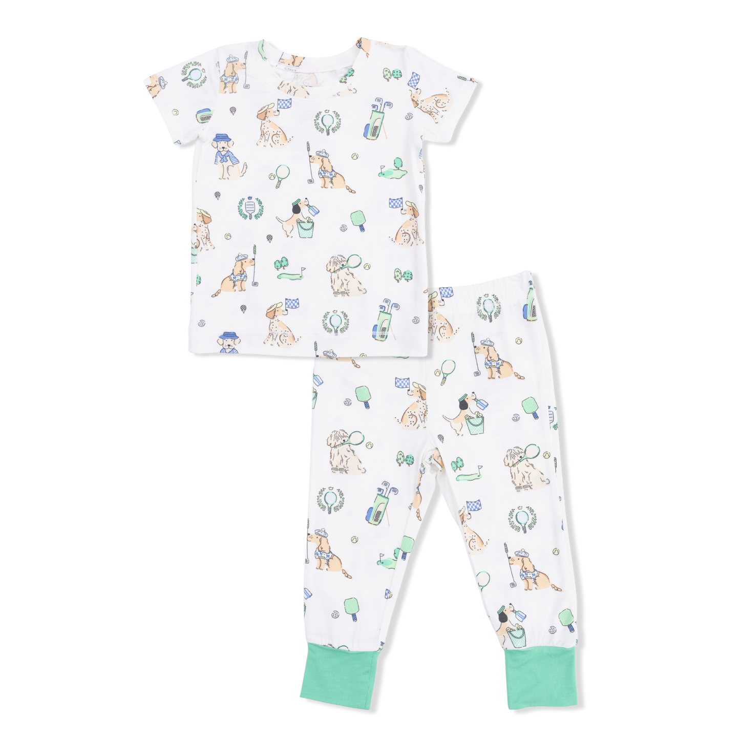 Country Club Dogs Neutral - Short Sleeve Loungewear Set