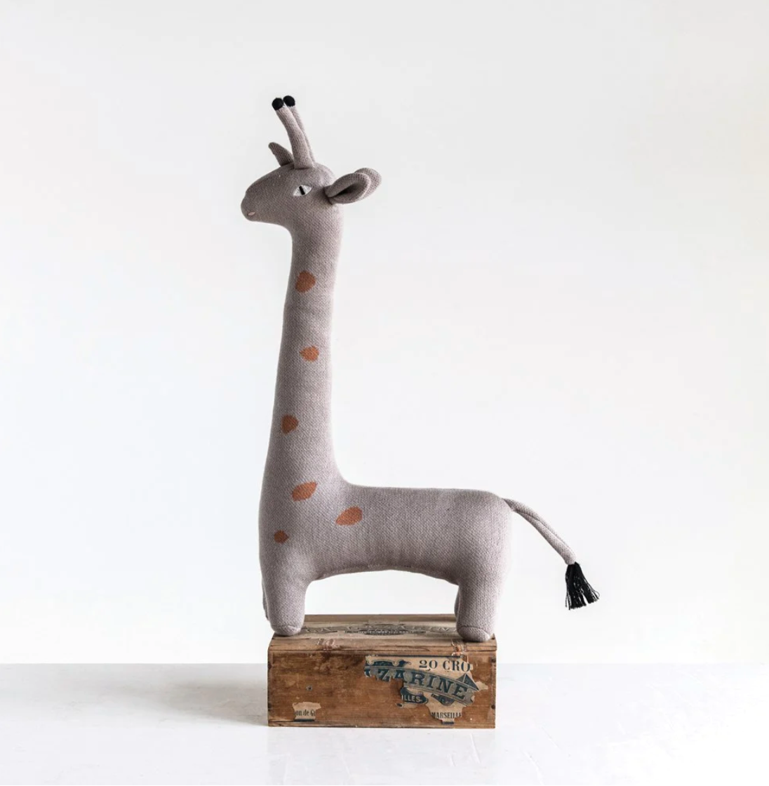 Cotton Knit Giraffe Soft Toy