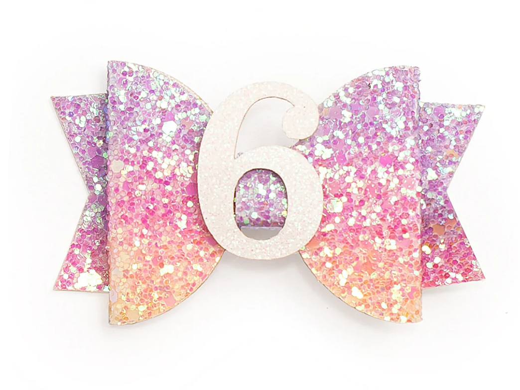 PASTEL RAINBOW BOW AGE CLIP