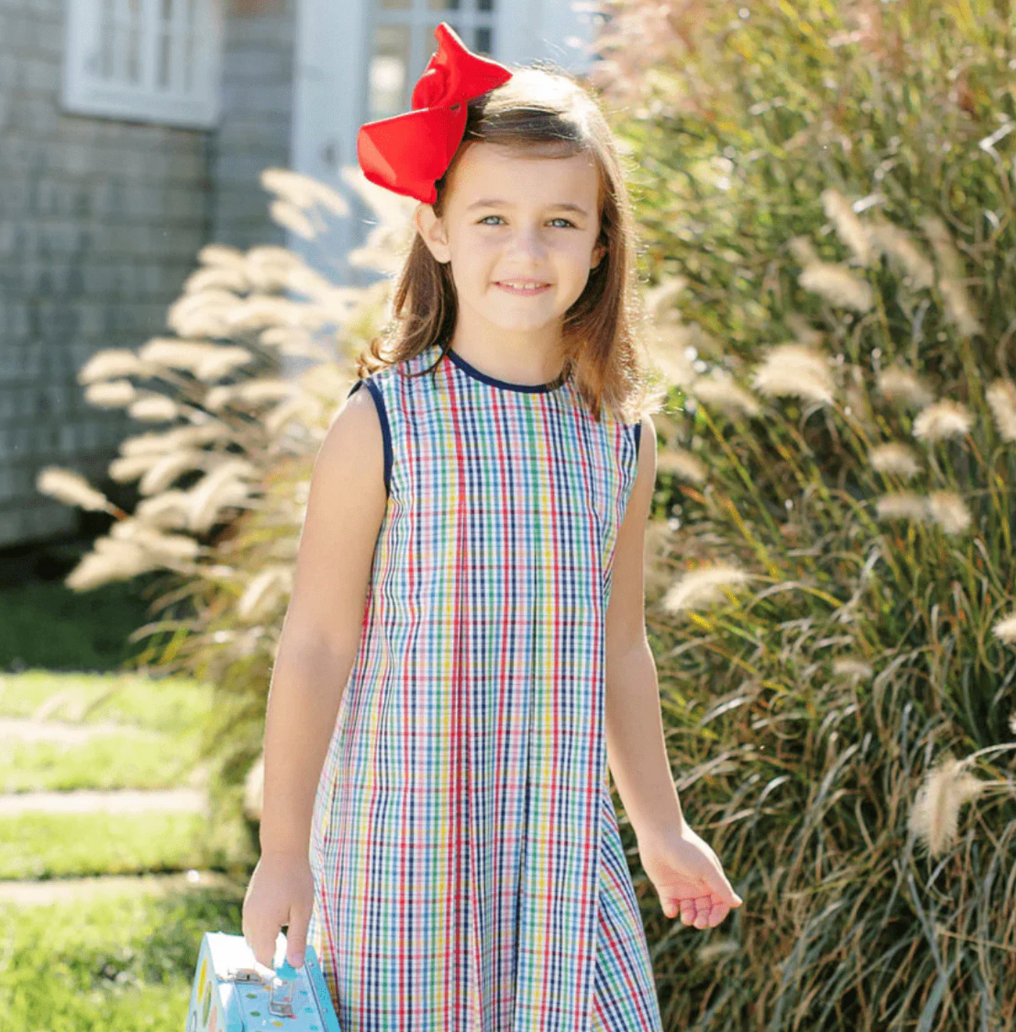 Mary Frances Frock - Paint Set Plaid With Nantucket Navy