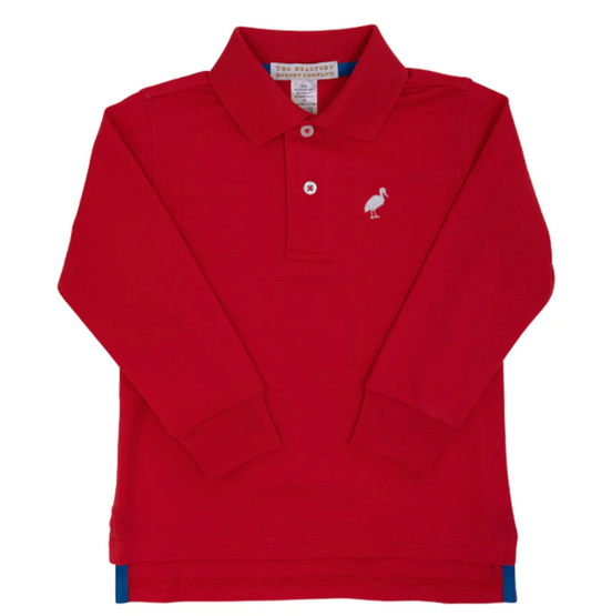 Prim & Proper Polo Long Sleeve - Red