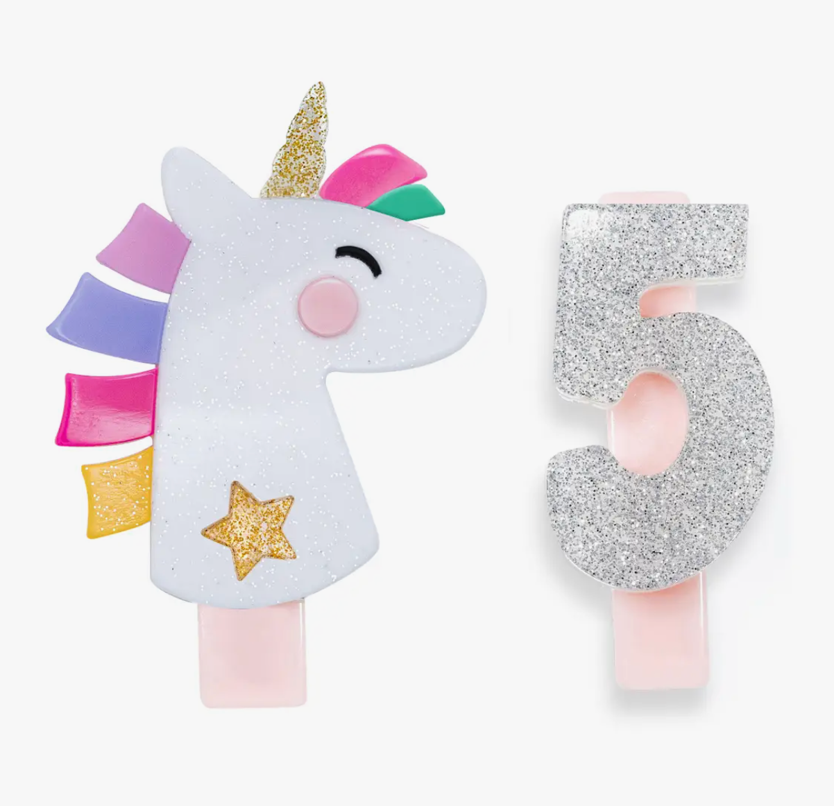 Unicorn Party Number Alligator Clips