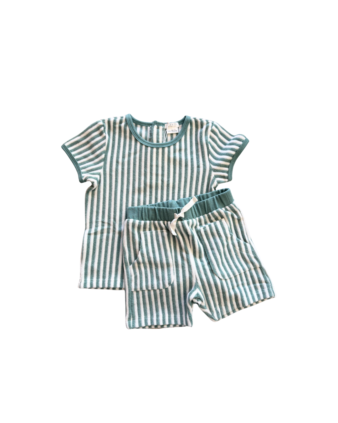 Turquise Stripe Terry Short Set