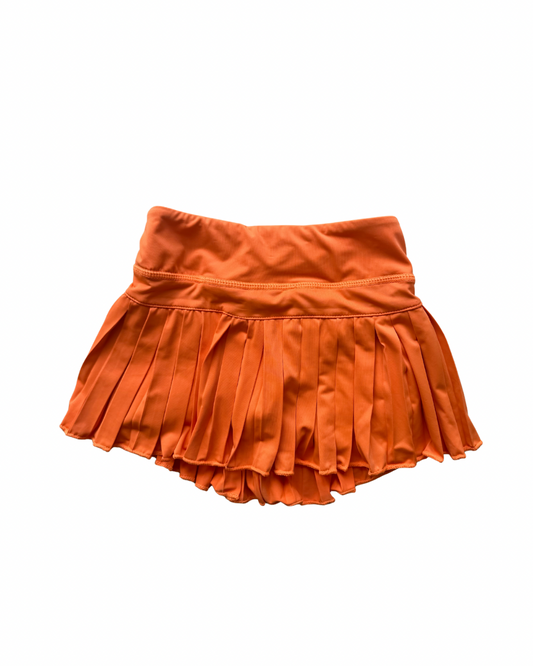 Orange Pleated Skort
