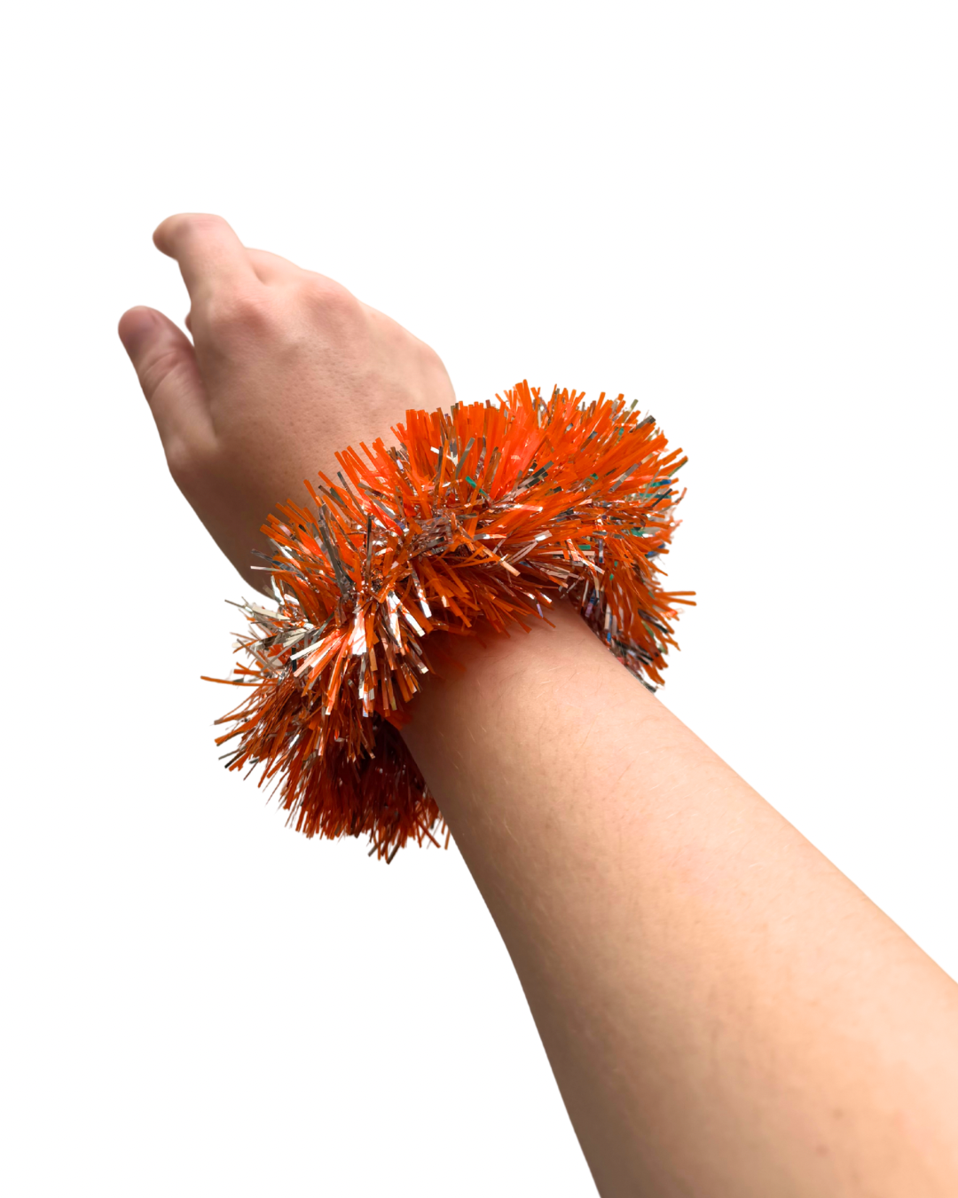 Orange Tinsel Scrunchie