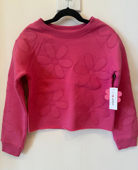All Over Embroidery Flowers Sweatshirt