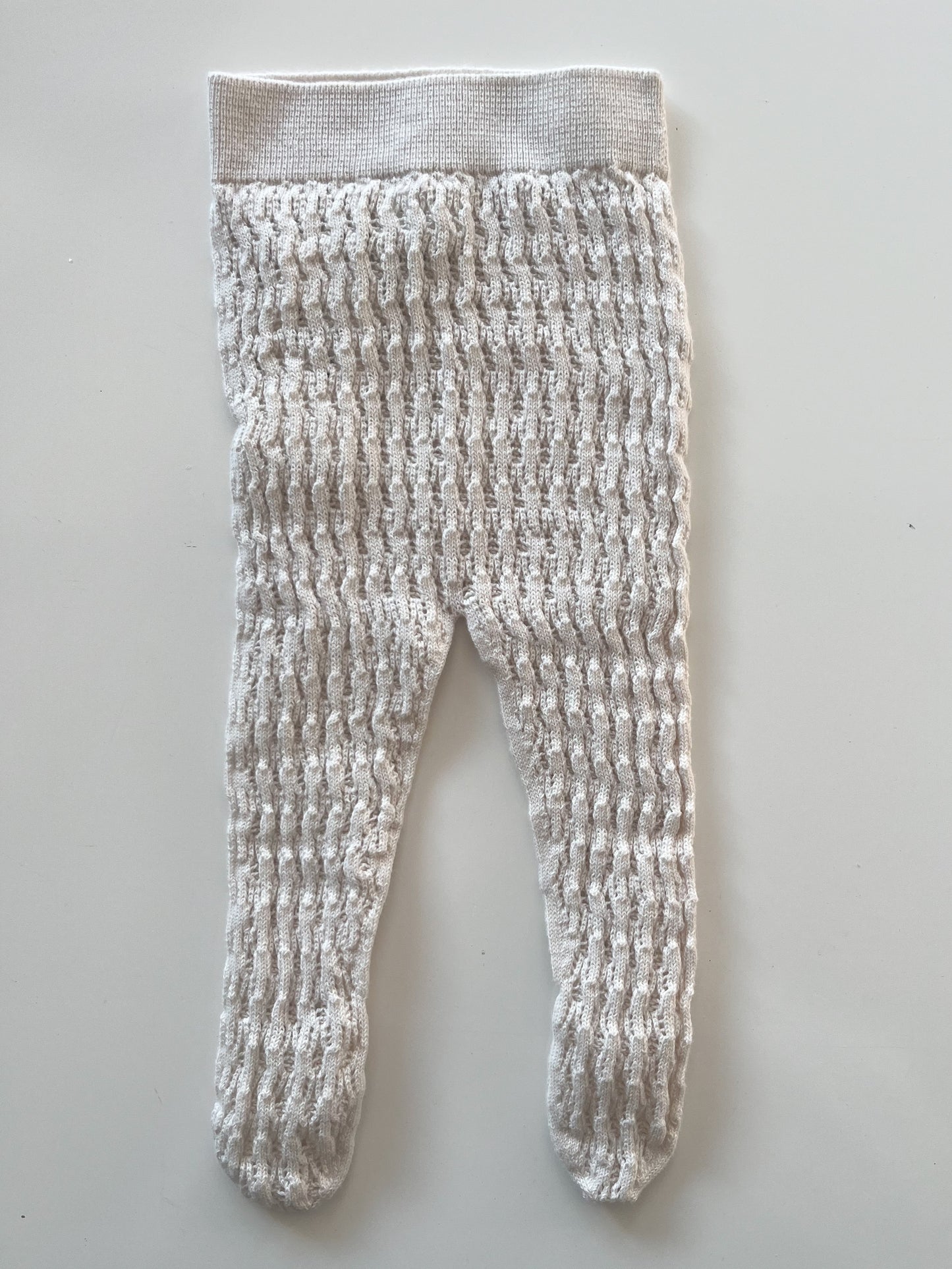 Knit Footie - Cream Perforated