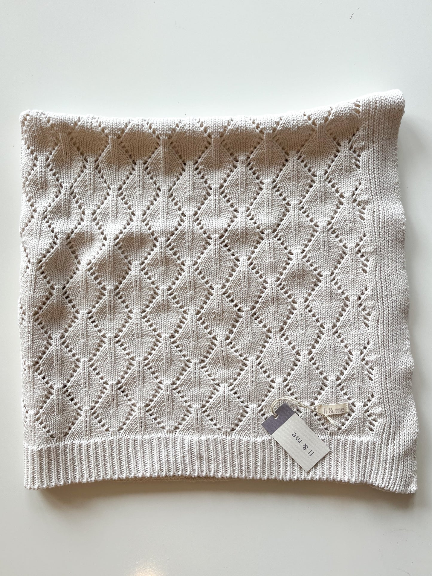 Knit Blanket - Cream Perforated