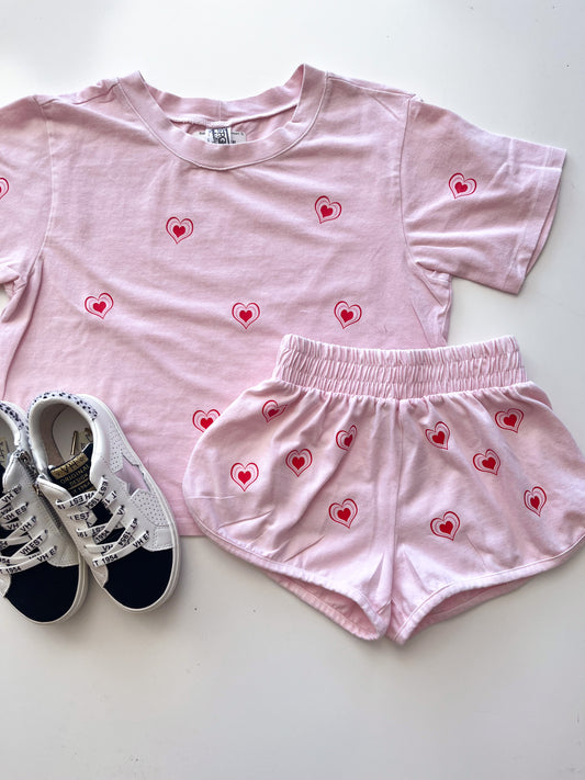 Baby Pink Vibration Heart Shorts
