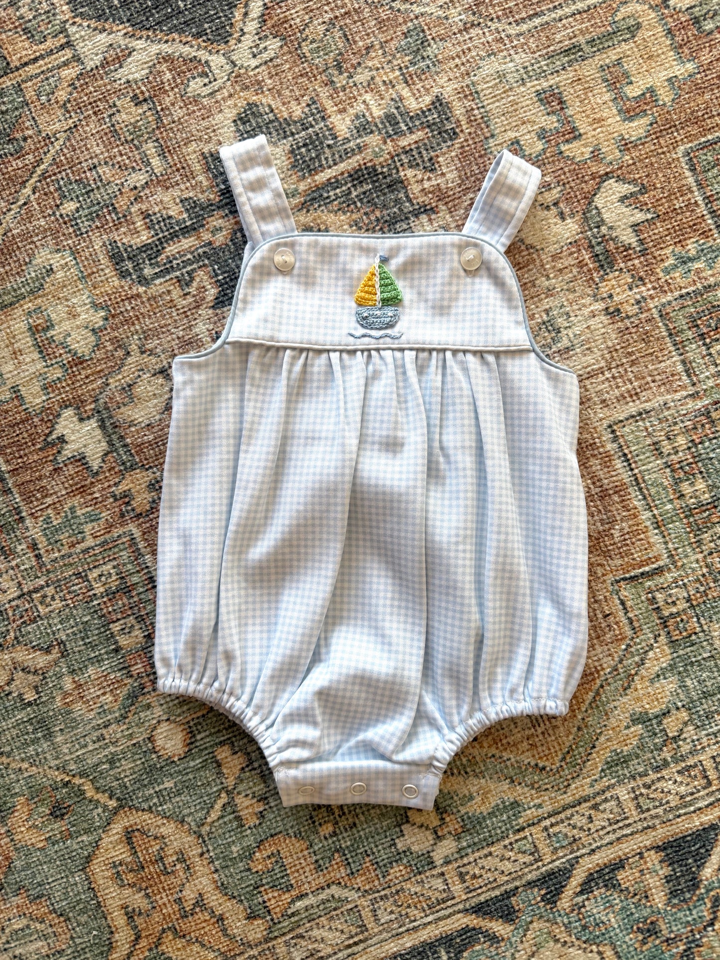 Sailboat Blue Gingham Bubble
