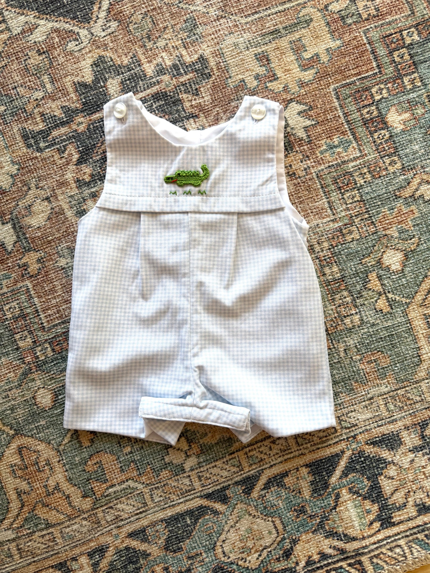 Alligator Blue Gingham Jon Jon