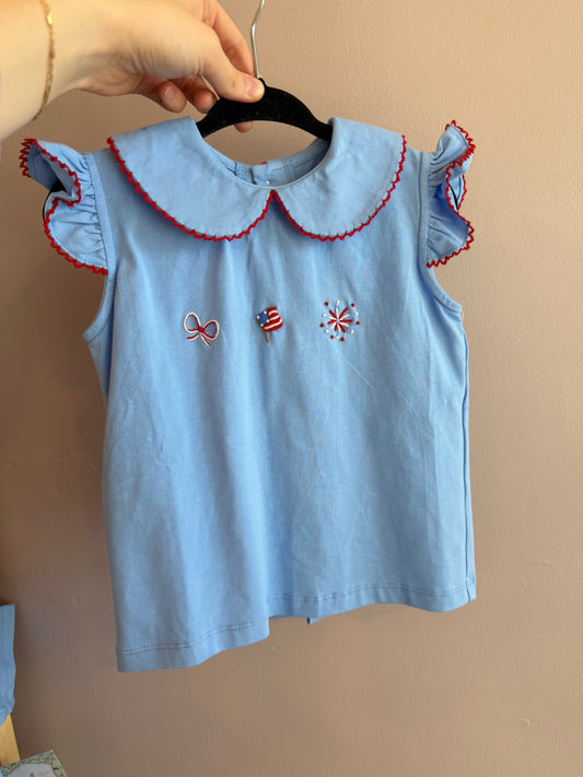 Blue Emma Blouse