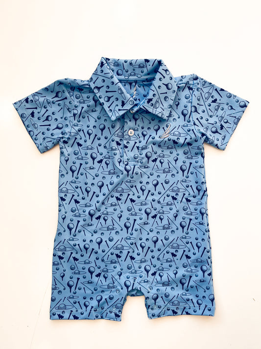 Banksy Golf Romper - Blue