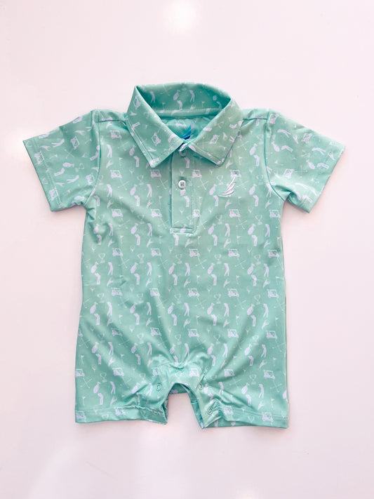 Banksy Golf Romper - Green