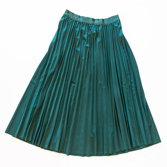 Green Pleated Skirt