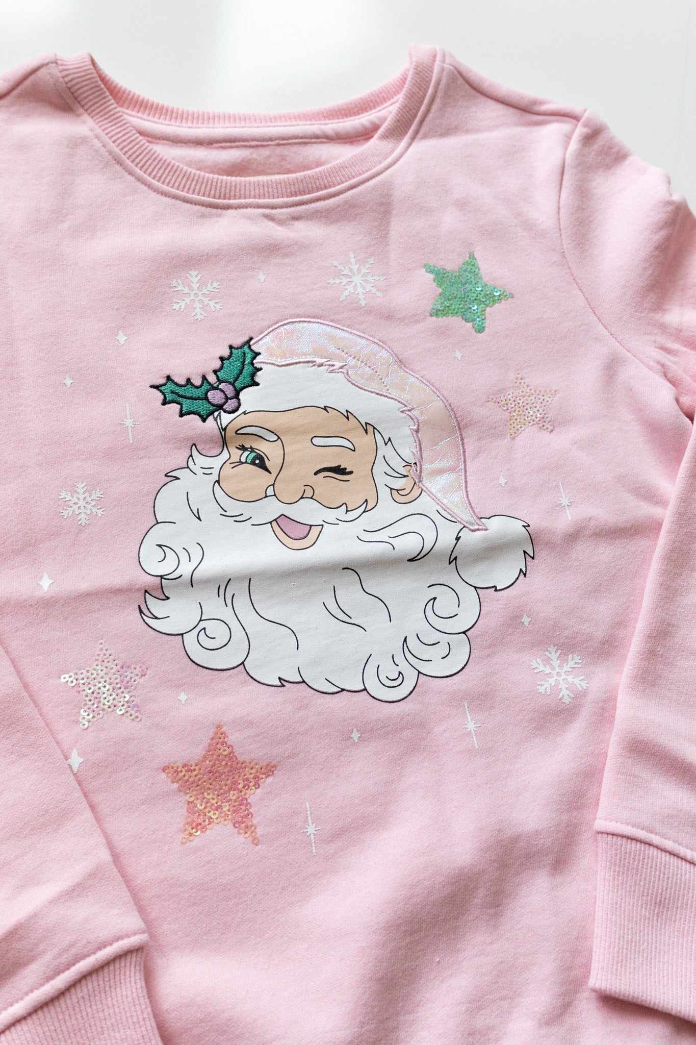 Santa Sequin Applique Swatshirt