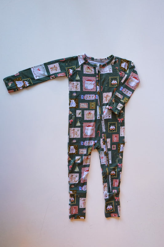 Christmas Stamps Convertible Romper