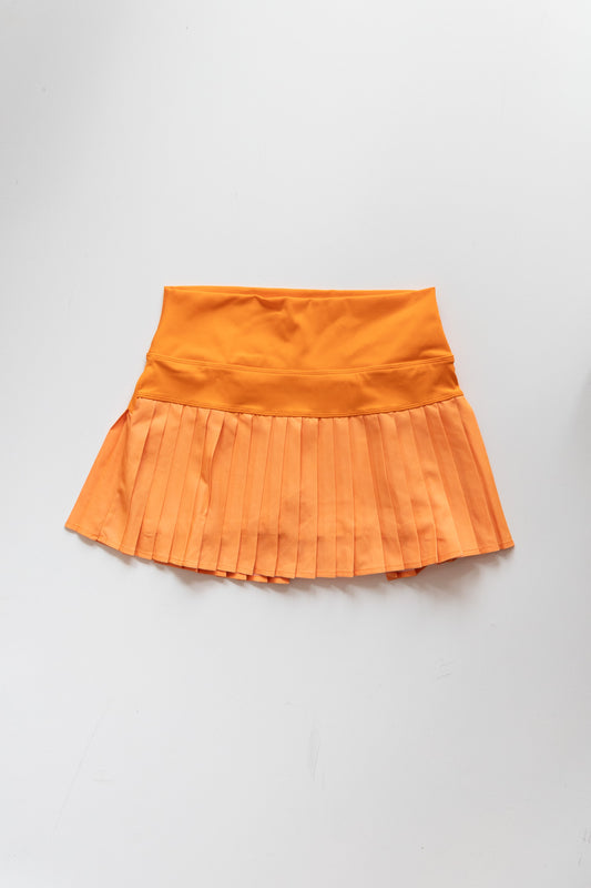 Orange Pleated Skort