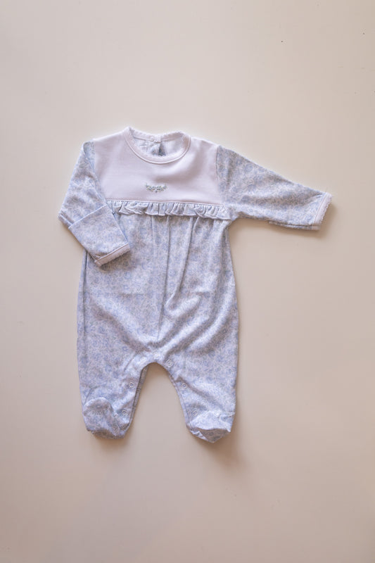 Elegant Blue Floral Footie