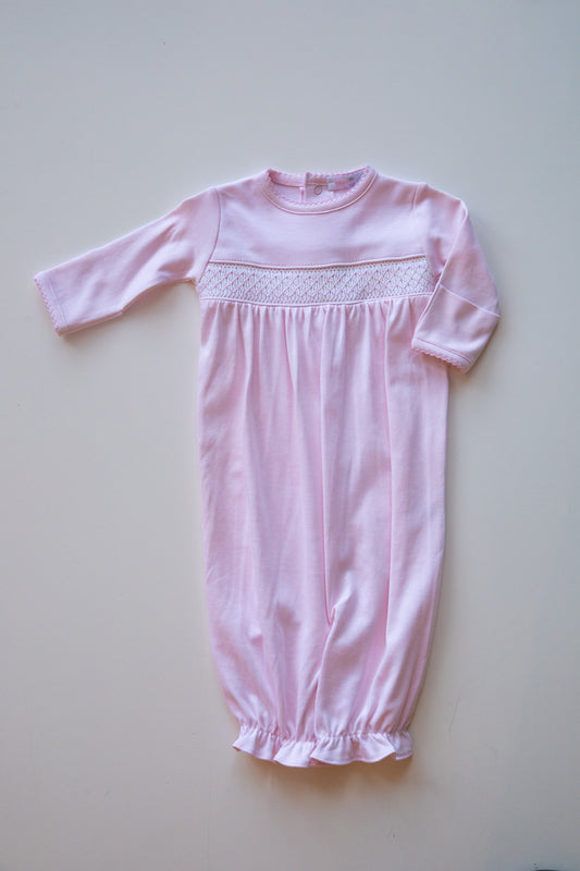 Pink Smocked Converter Gown