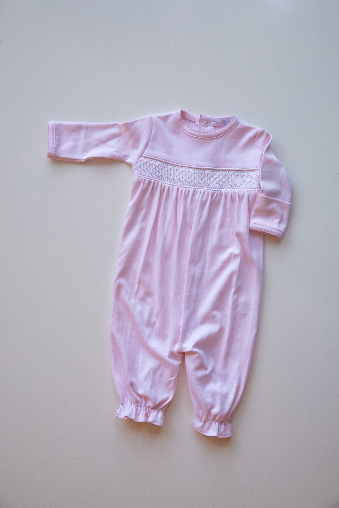 Pink Smocked Converter Gown