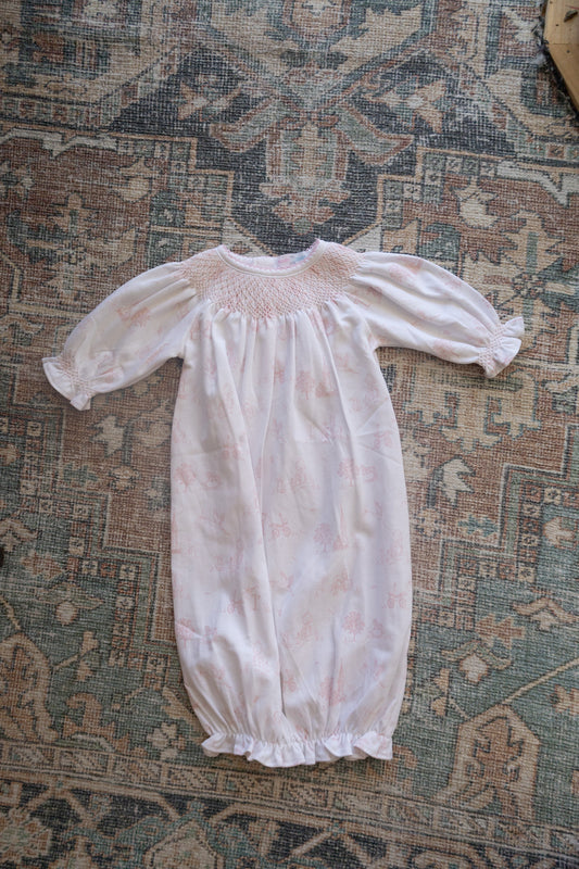 PINK BABY TOILE PIMA HAND SMK GOWN