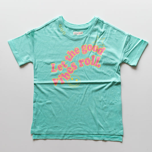 Let the Good Vibes Roll Cuff Tween Graphic Tee