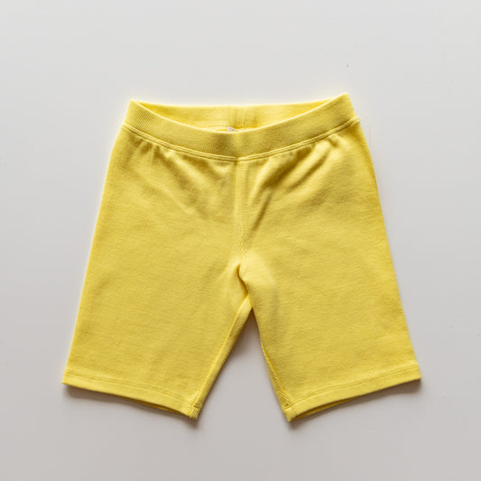 Yellow Ribbed Bike Shorts