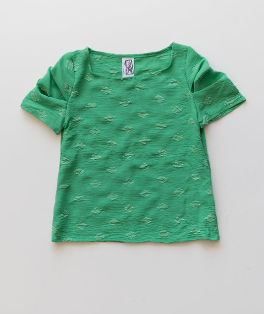 Kelly Green Jaquard Dot Top