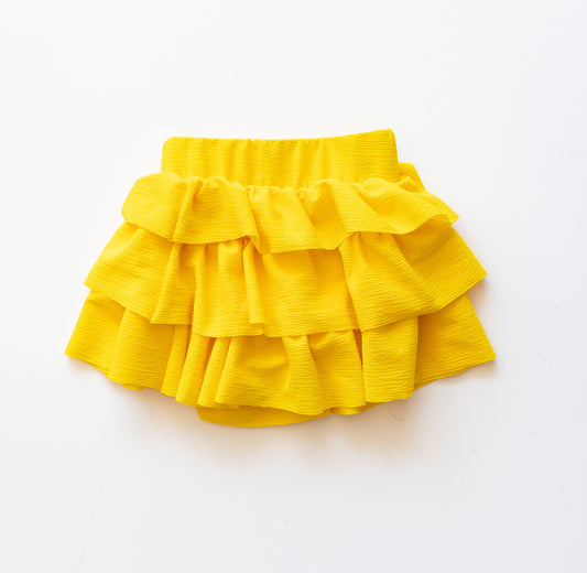 Yellow Crinkled CrepeSkort